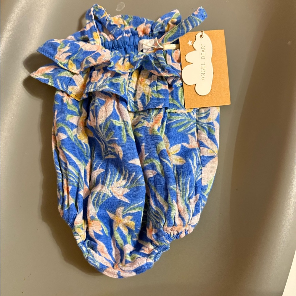 Angel Dear Blue and Pink Floral Bloomers